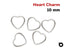 4 Pcs, Sterling Silver Wire Heart Charm, Heart Jump Ring Closed AT, 10 mm, (SS-1022)
